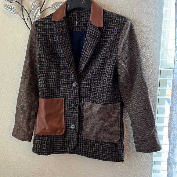 Steve Madden Kelly mixed media blazer - Picture 3 of 12